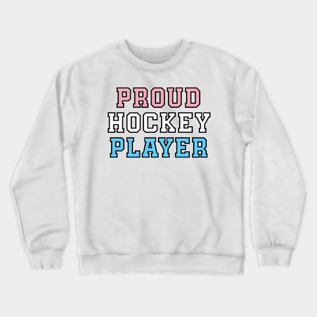Transgender Hockey Player Pride Crewneck Sweatshirt by QCult